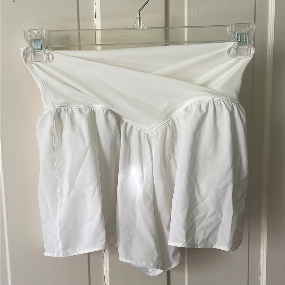 White Strapless Top